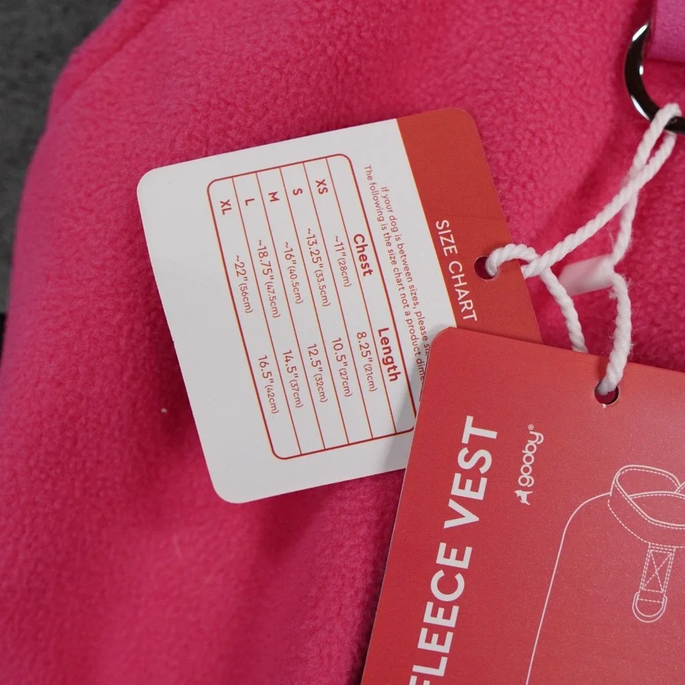 Gooby Pink Fleece Vest Size Large 14.5 Inches Small Dogs Large Cat‎